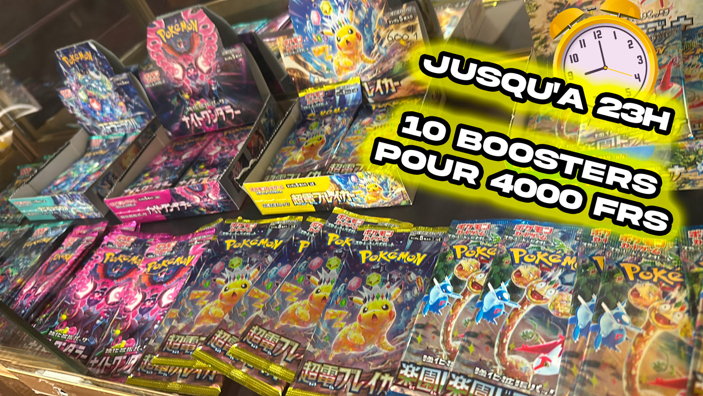 OFFRE SPECIALE 20/12 - 10 Boosters POKÉMON / DRAGON BALL pour 4000 Frs