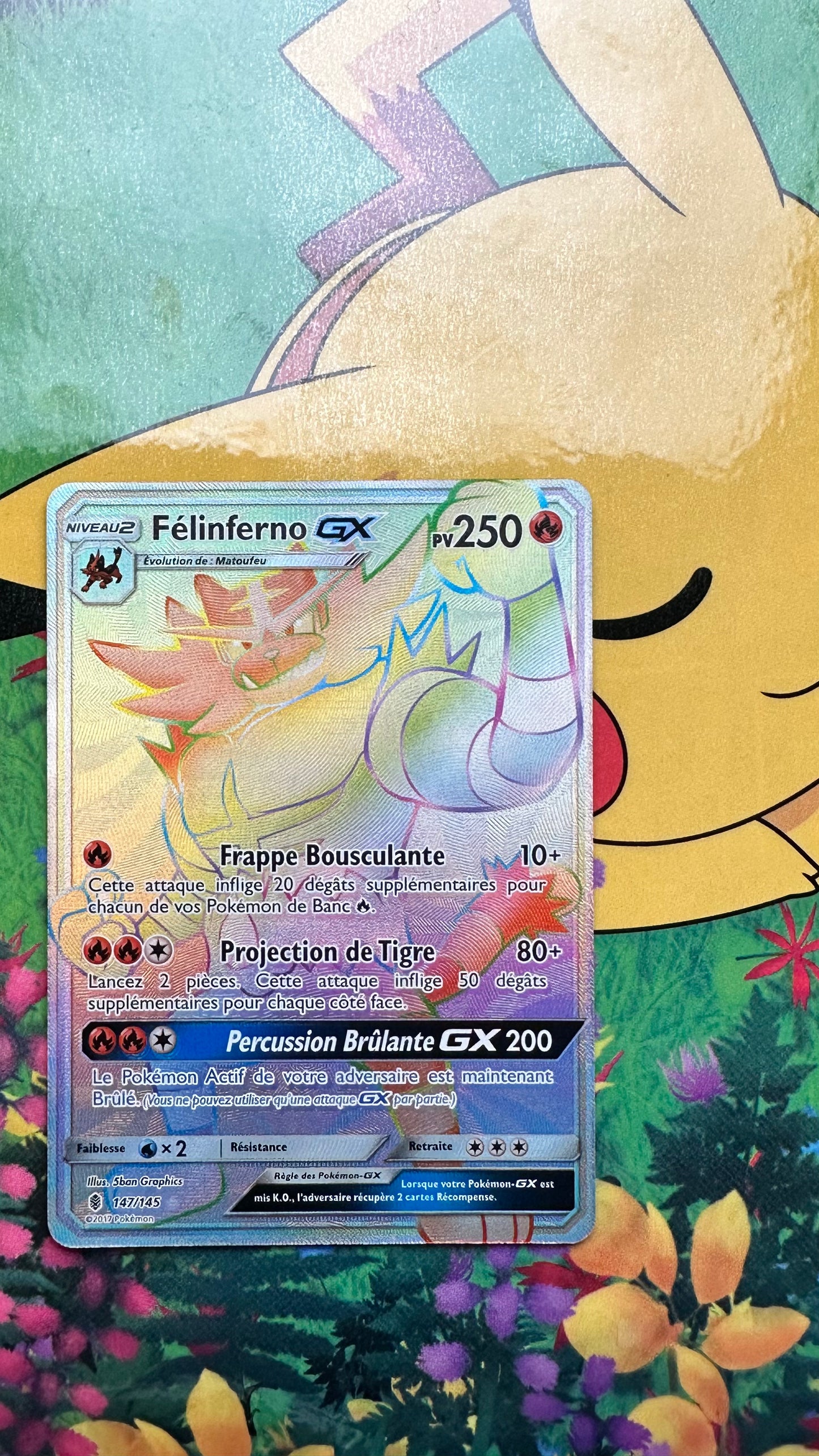 [ Carte FR ] Félinferno GX  -  Secrète - 147/145 -  Soleil et Lune - 2017