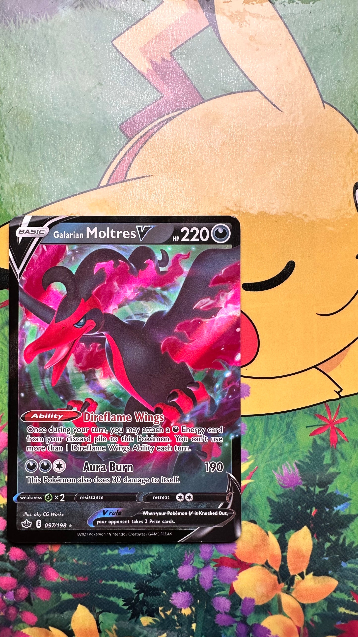 [ Carte ANG ] Moltres V  (Sulfura) - 097/198 - Règne de Glace - 2021