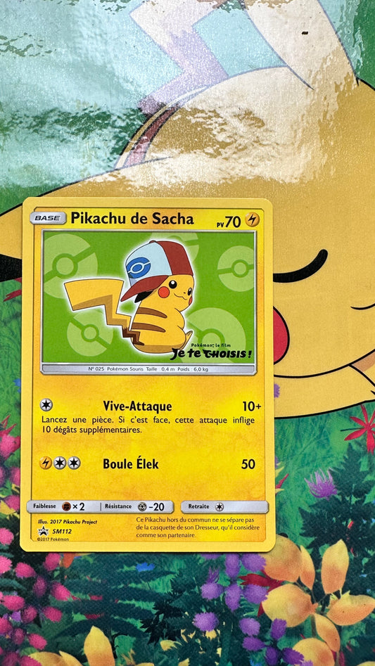 [ Carte FR ] PIKACHU DE SACHA  -SM112 - PROMO - 2017