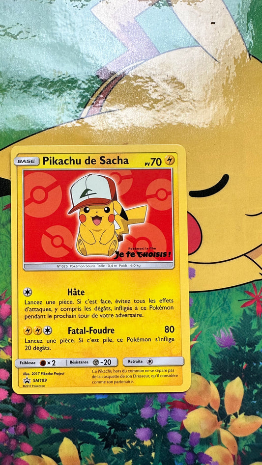 [ Carte FR ] PIKACHU DE SACHA  -SM109 - PROMO - 2017