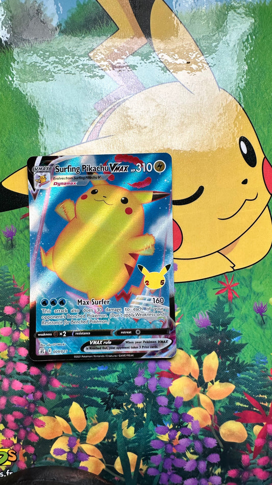 [ Carte ANG ]  Surfing Pikachu VMAX - Celebrations 25Th  - 009/025 - 2021