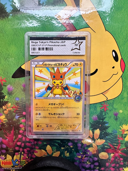 [ Carte Gradée ]  Pikachu Poncho Dracaufeu 098/XY-P. - PCA 10+