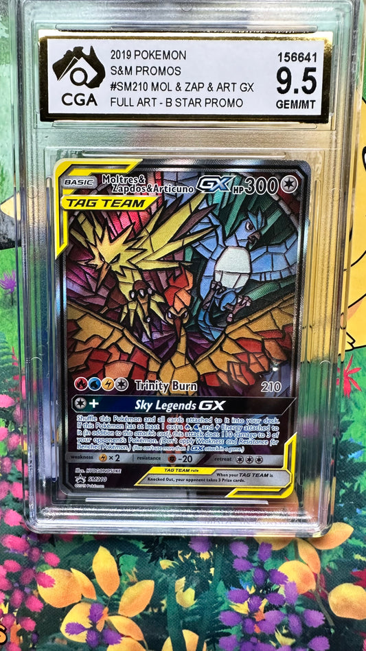 [ Carte Gradée ] Trio Légendaire TAG TEAM GX Sulfura - Electhor - Artikodin SM210 - CGA 9.5